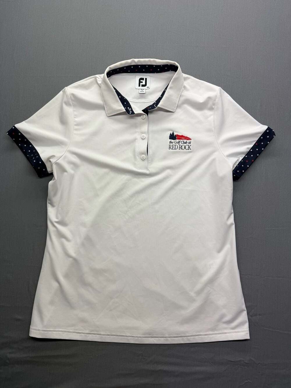 FootJoy Golf Polo Size M White The Golf Club at Red Rock Stars